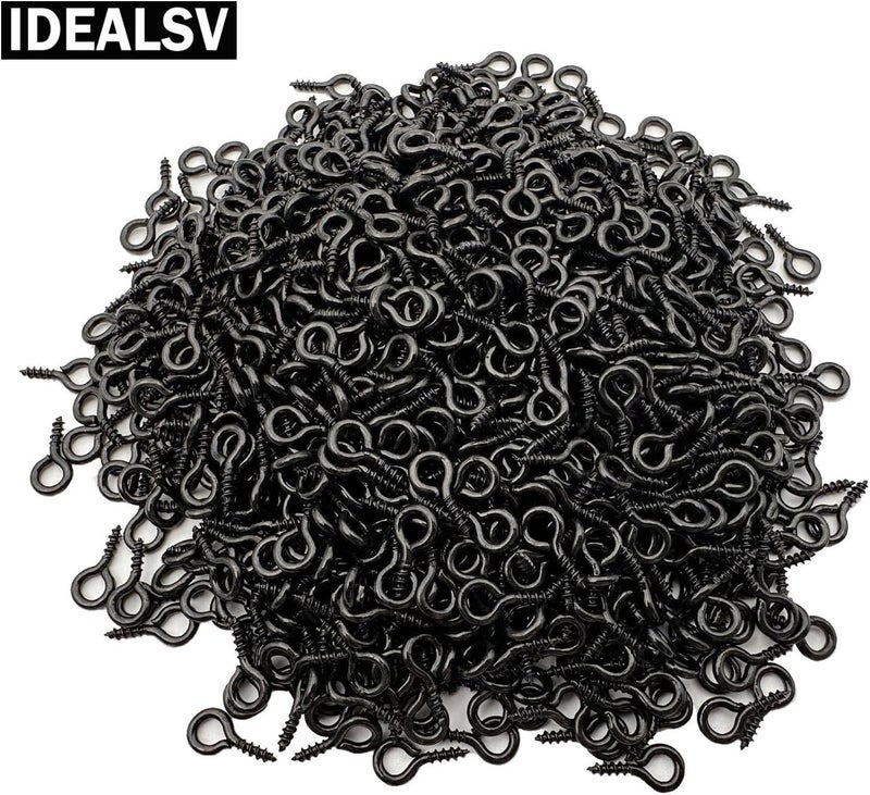 IDEALSV Black 1000 Pcs Small Screw Eye Pins Jewelry Making Eyelet Hook for Craft 10 x 5mm - Image 5